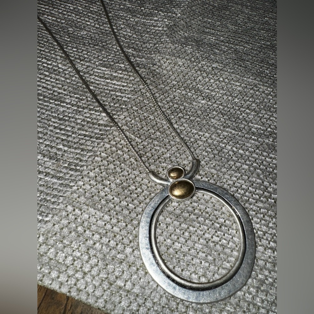 Bnwt The Sak Open Metal Silver Pendant Necklace